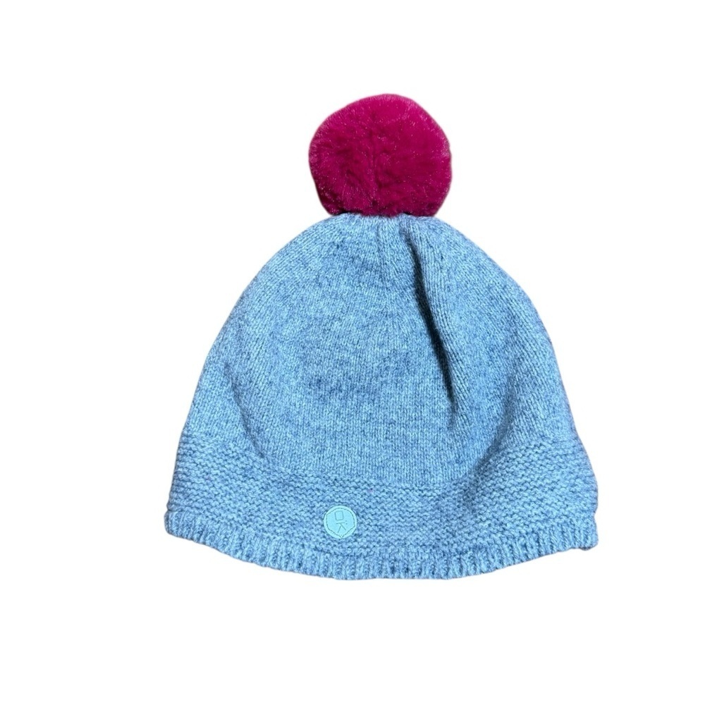 Okaïdi Kids Unisex Gray Knit Beanie Hat Fleece Lined Pom Pom Winter Size 54/56